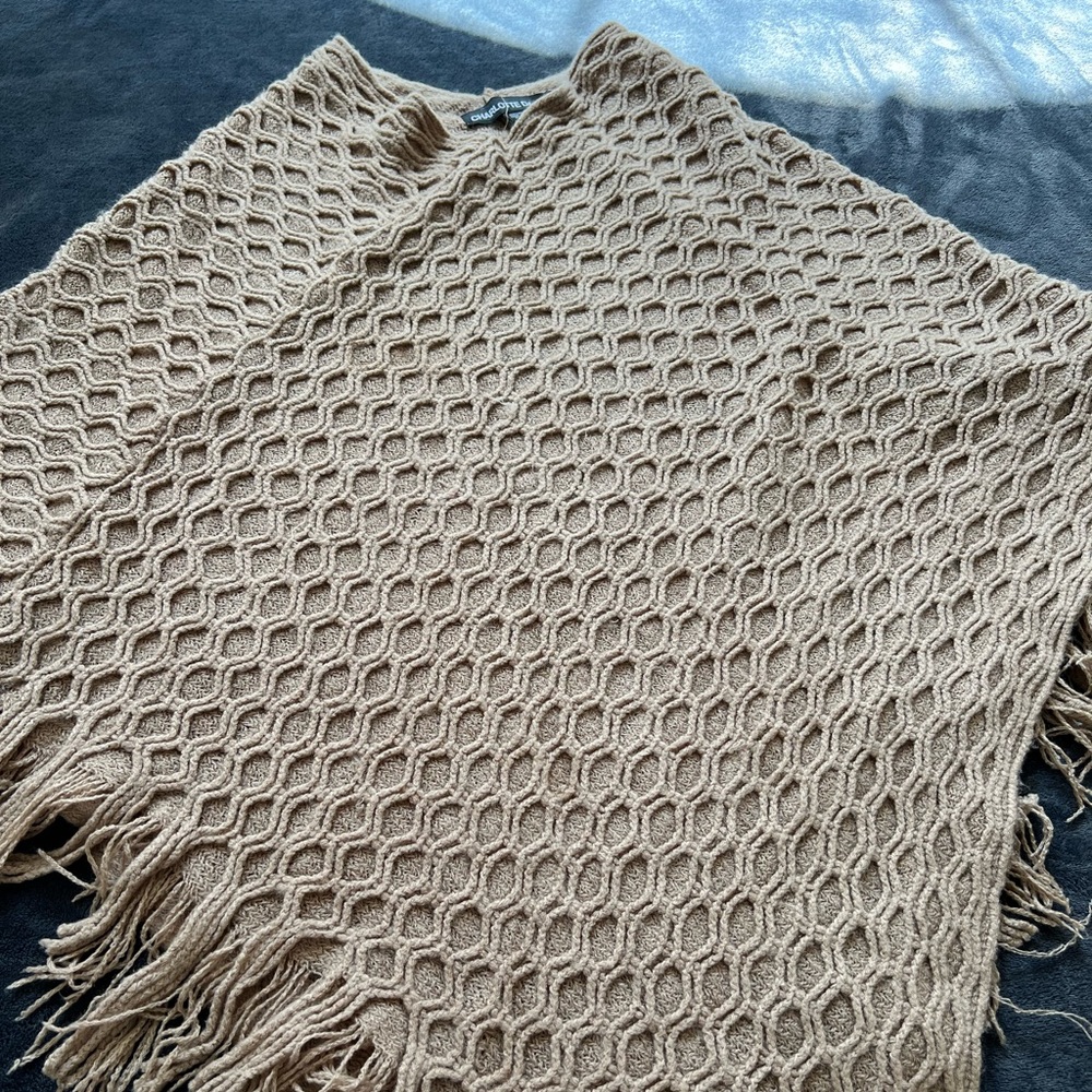 Sweater knit poncho